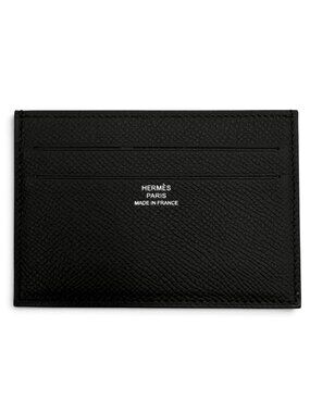 Hermes Citizen Twill Veau Epsom Card Case Black French